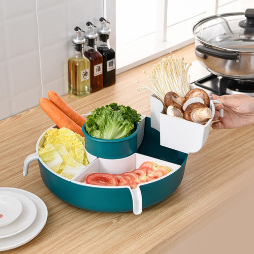 طبق تقديم وتسالي متعدد الأقسام