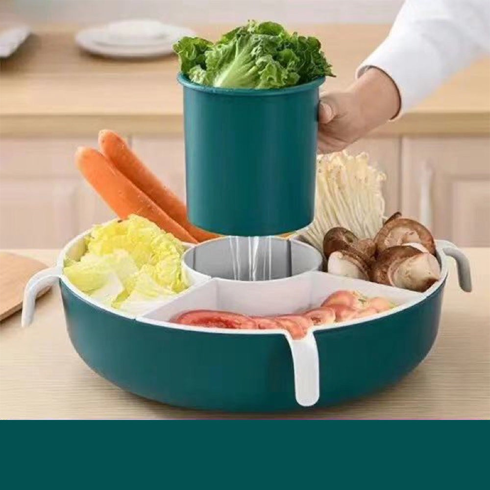 طبق تقديم وتسالي متعدد الأقسام