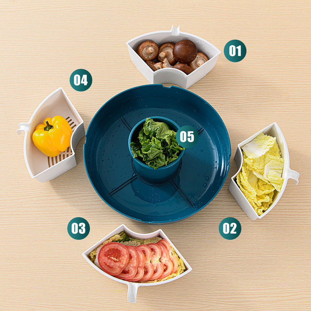 طبق تقديم وتسالي متعدد الأقسام